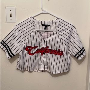 “California” cropped baseball tshirt. Size S.